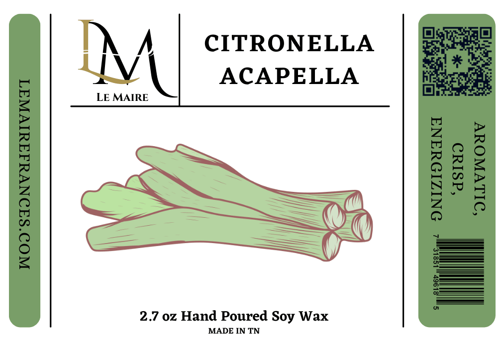 Citronella Acapella handmade soy wax melt, product image 6 | Le Maire