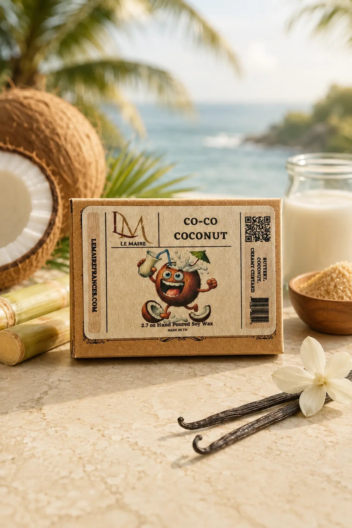 Co-Co Coconut handmade soy wax melt with creamy coconut aroma | Le Maire