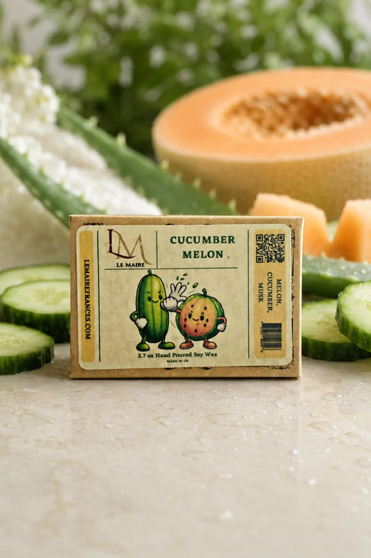 Cucumber Melon handmade soy wax melt with crisp cucumber and melon aroma | Le Maire
