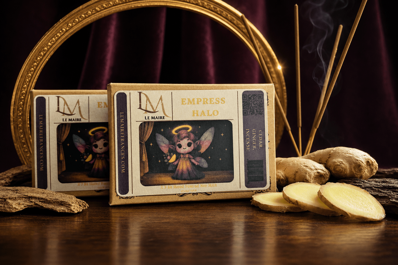 Empress Halo handmade soy wax melt, styled product image 5 | Le Maire