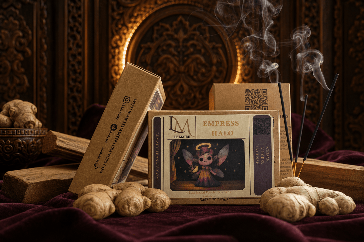 Empress Halo handmade soy wax melt, styled product image 3 | Le Maire