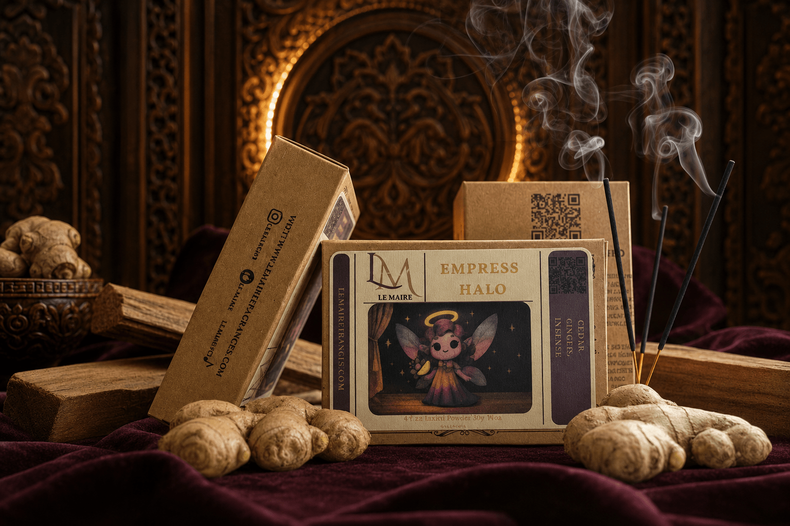 Empress Halo handmade soy wax melt, styled product image 3 | Le Maire