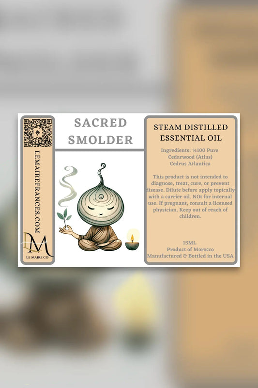 Sacred Smolder Atlas cedarwood essential oil, 15 mL bottle | Le Maire