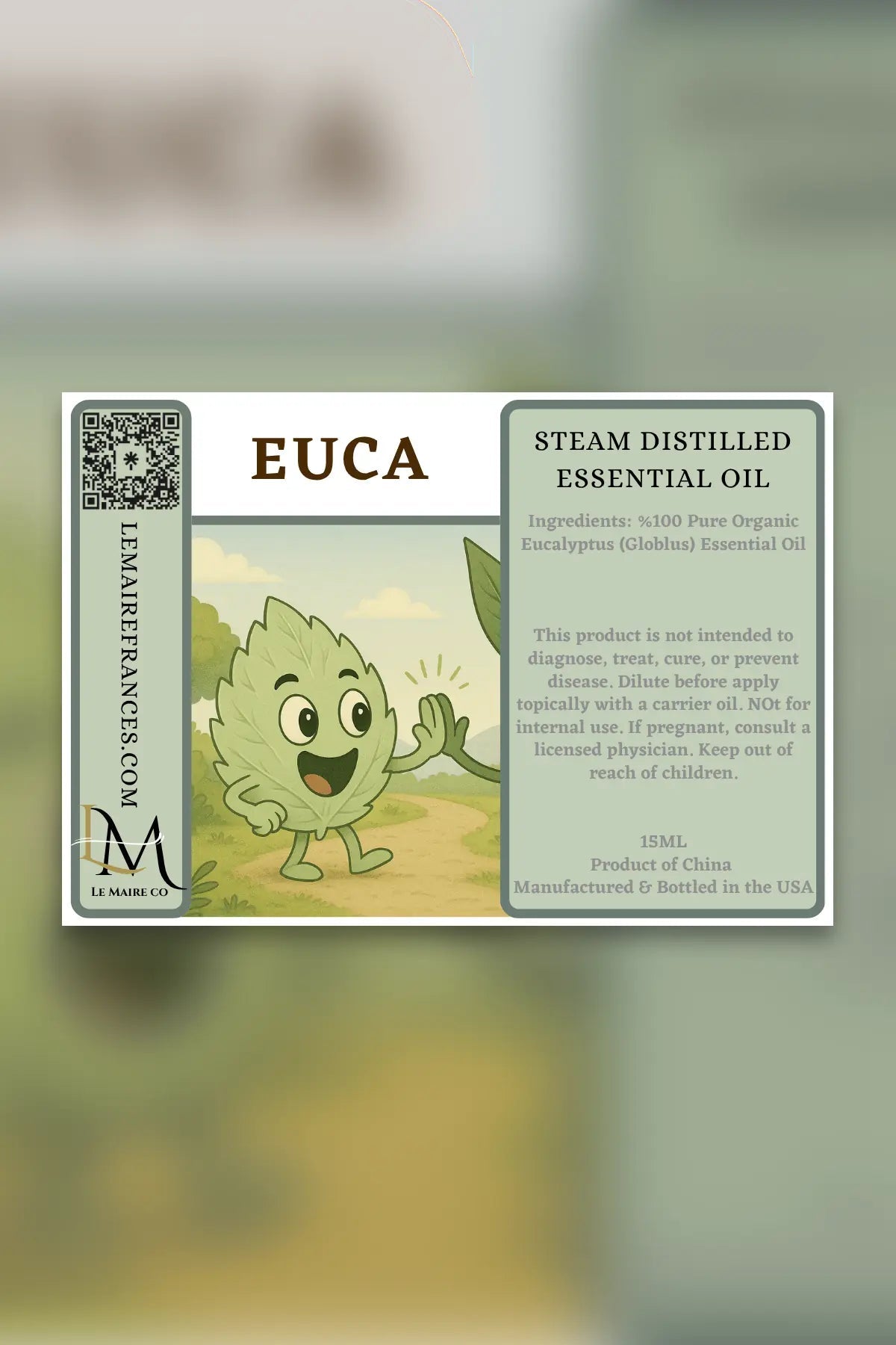 Euca Eucalyptus globulus essential oil, 15 mL bottle | Le Maire
