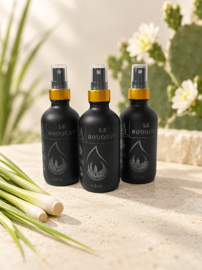 Le Bouquet room spray bottle with lemongrass and Baja cactus accents | Le Maire