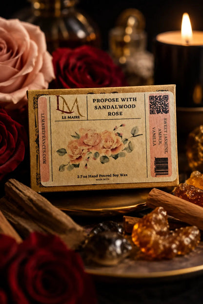 Propose with Sandalwood Rose handmade soy wax melt product image | Le Maire