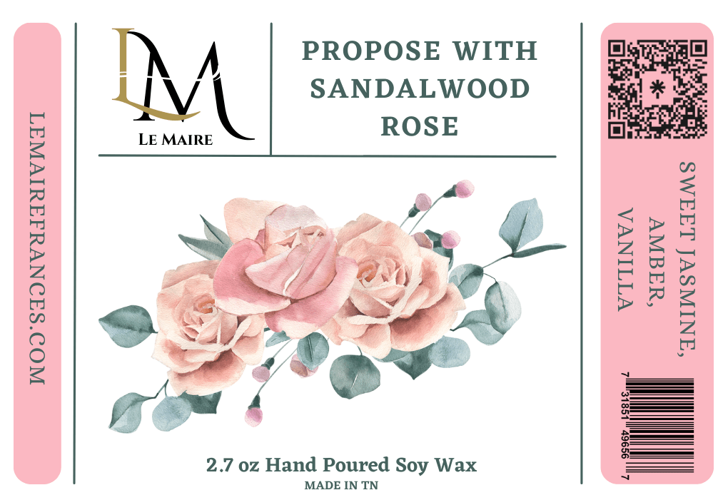 Propose with Sandalwood Rose Soy Wax MeltWax MeltLe Maire