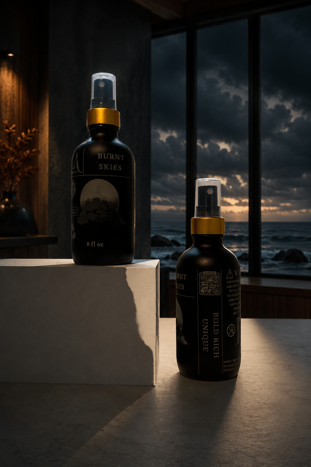 Burnt Skies handmade room spray, styled product image 4 | Le Maire