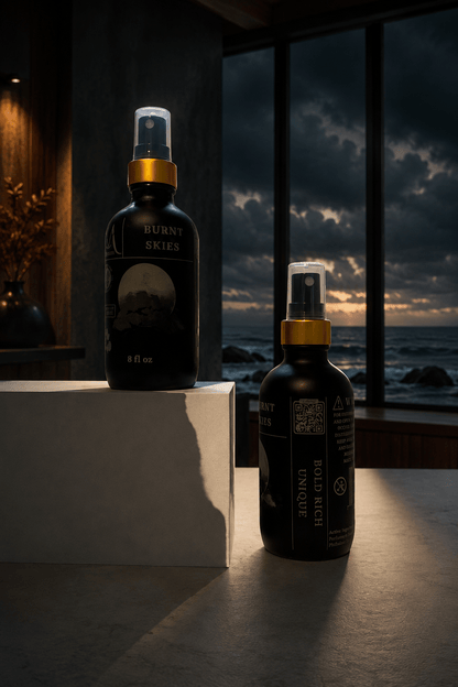 Burnt Skies handmade room spray, styled product image 4 | Le Maire